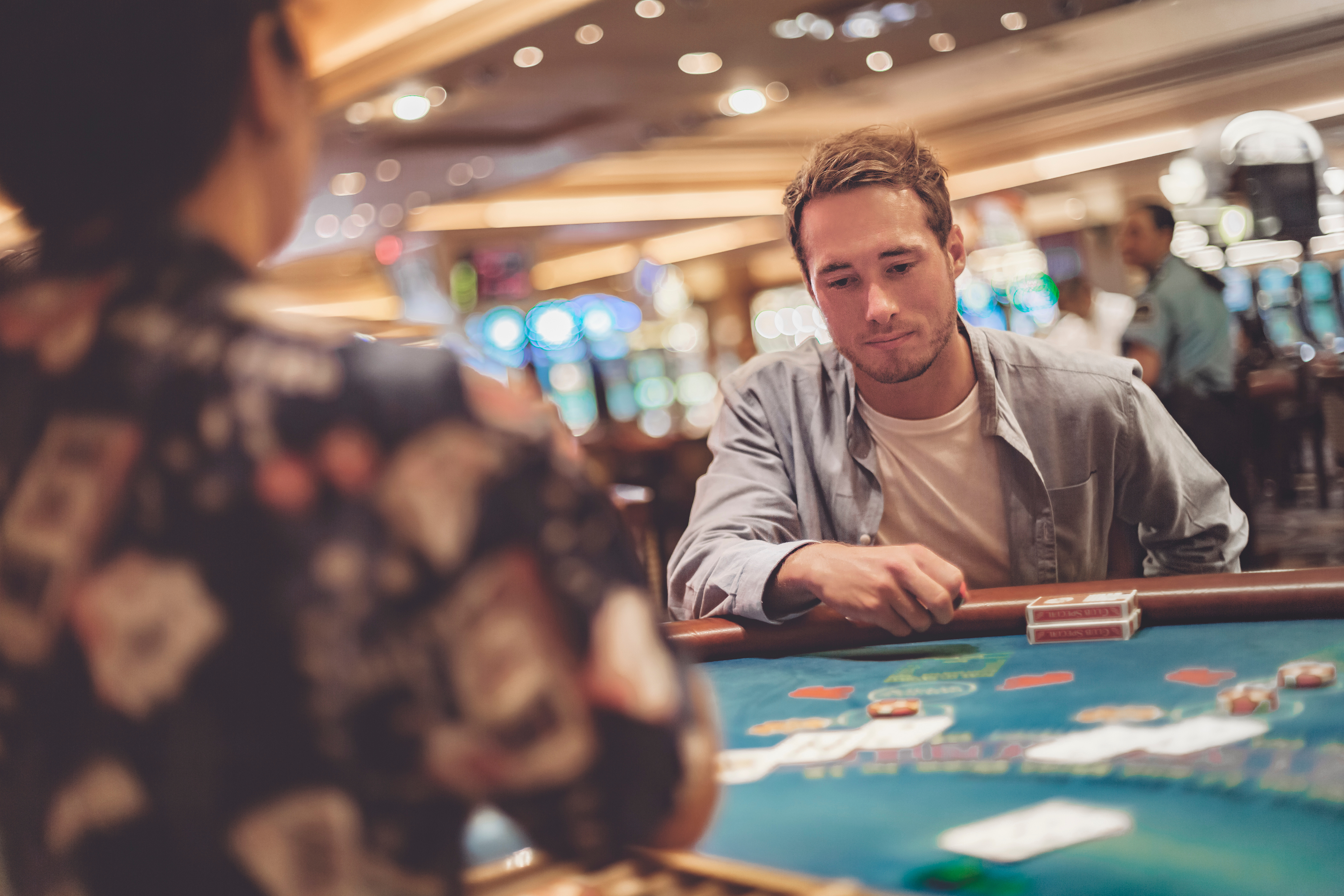 man playing blackjack